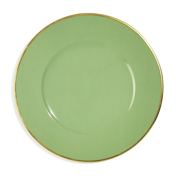 Anna Weatherley Brushed Gold Charger In Mint Green