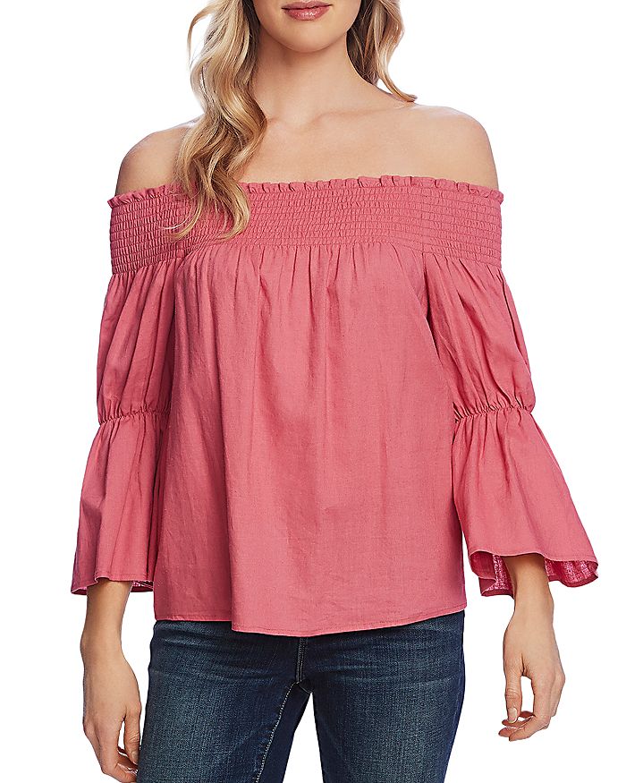 VINCE CAMUTO OFF-THE-SHOULDER BELL-SLEEVE TOP,9130018
