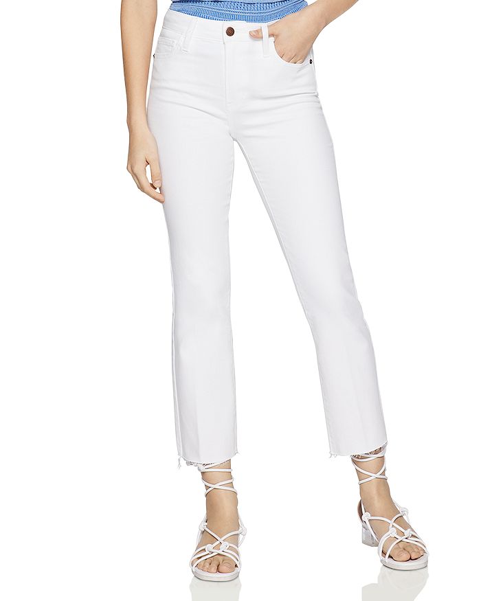 BCBGENERATION BCBGENERATION CROPPED BOOTCUT JEANS IN PURE WHITE,F962285195
