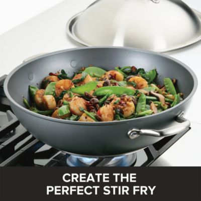 Accolade Hard-Anodized Precision Forge 13.5&amp;quot; Wok with Lid, Moonstone