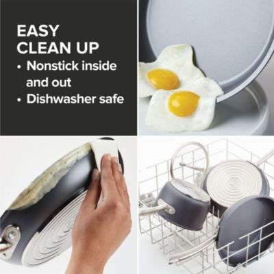 Accolade Hard-Anodized Nonstick Deep 12&amp;quot; Frying Pan with Lid and Helper Handle, Moonstone