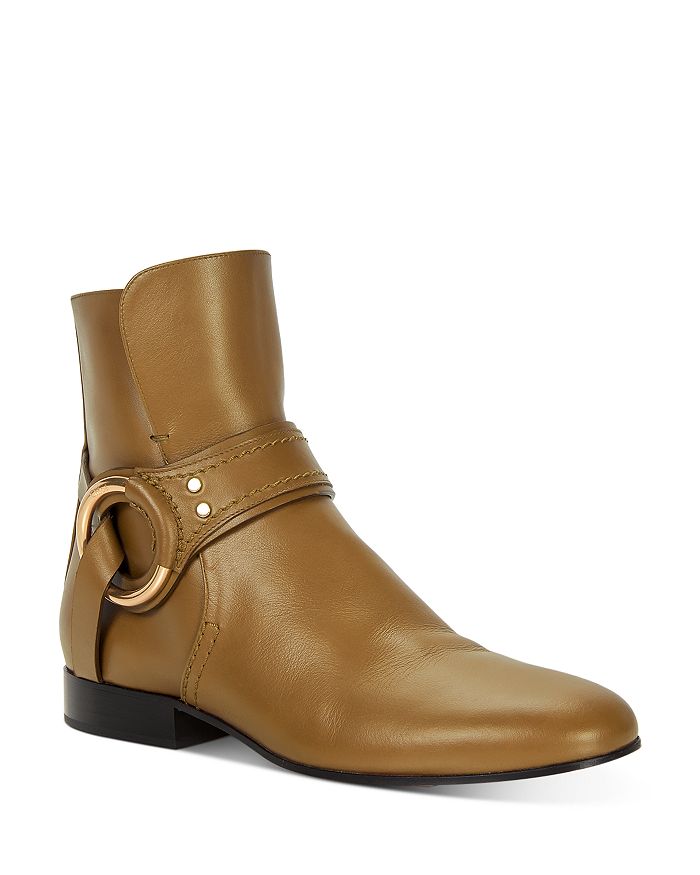 Chloé Women's Harness Strap Booties In Autumnal Brown