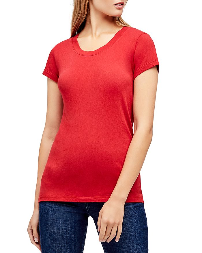 L Agence L'agence Cory Cotton Tee In Cardinal