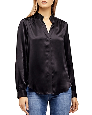 L Agence Women's Bianca Silk Charmeuse Blouse In Black