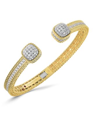 Roberto Coin 18K Yellow Gold Roman Barocco Diamond Pave Dome Bangle Bracelet