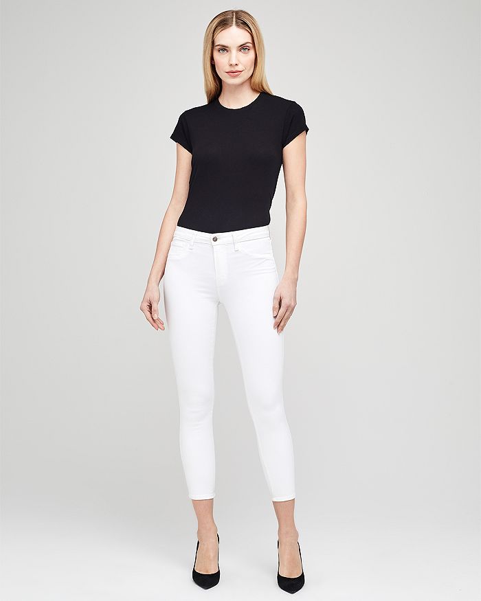 Shop L Agence Margot High-rise Skinny Jeans In Blanc