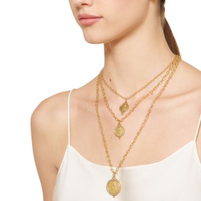 18K Gold 16mm Angel Pendant with Diamond Pav&eacute;