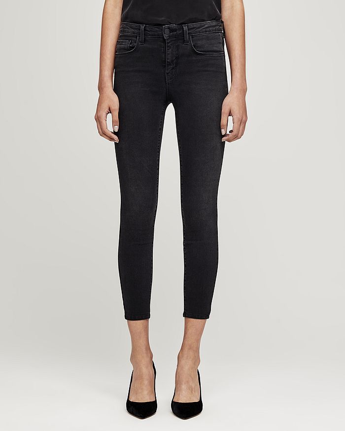 L Agence Margot High-rise Skinny Jeans In Dark Graphite