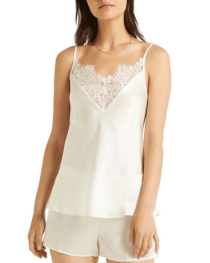 Ginia Silk Lace Sleep Camisole In Ivory | ModeSens