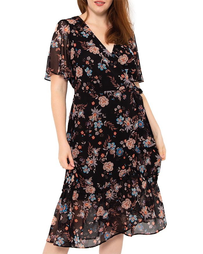 Estelle Plus Terrace Floral Print Midi Wrap Dress Bloomingdale S