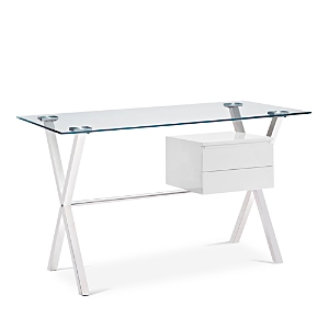 Photos - Other Furniture Modway Stasis Glass Top Office Desk EEI-1181-WHI 