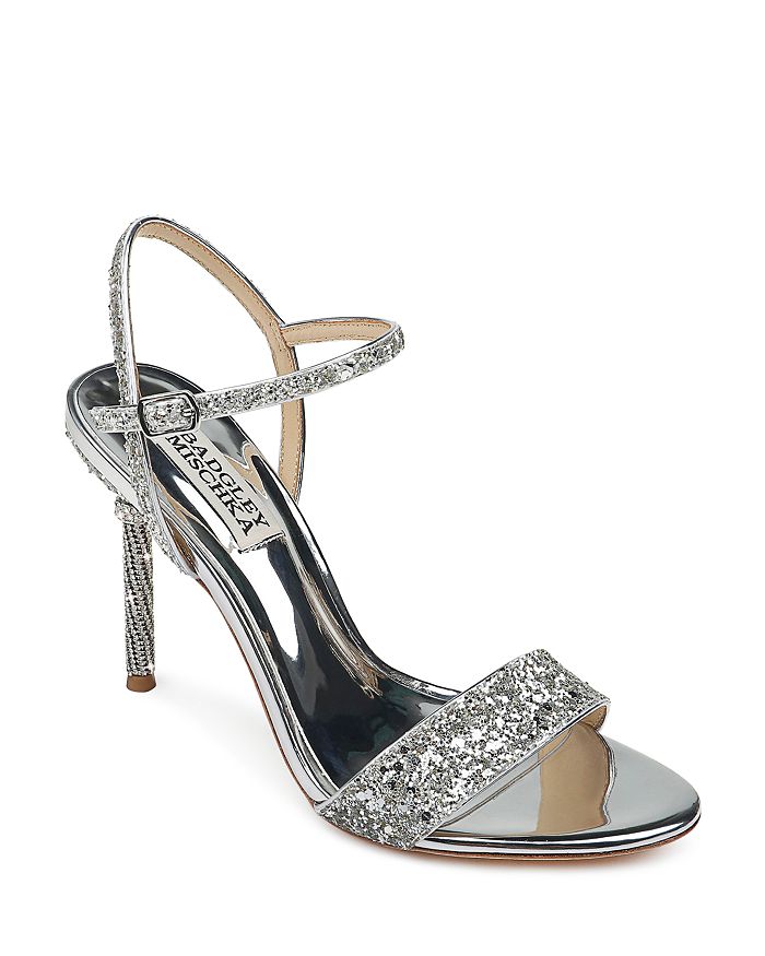Women wide strap shimmery silver sandals – Butterfly Your World