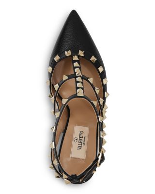 Women's Rockstud Cage Leather Pumps with Studs