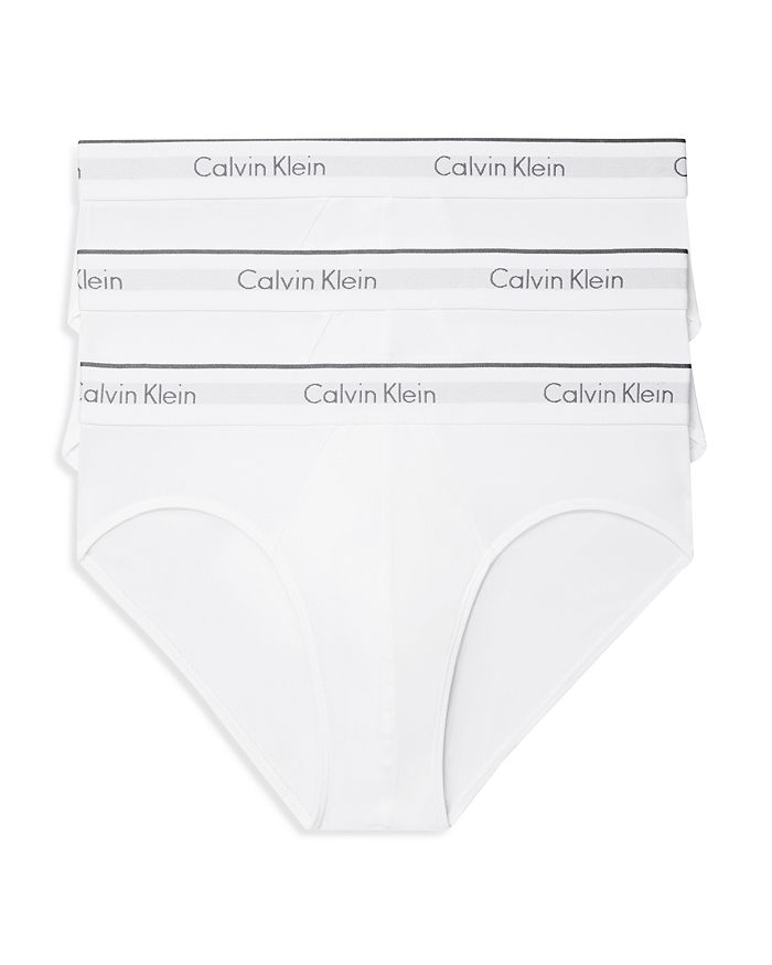 Calvin Klein Microfiber Stretch Briefs, Pack Of 3 In White
