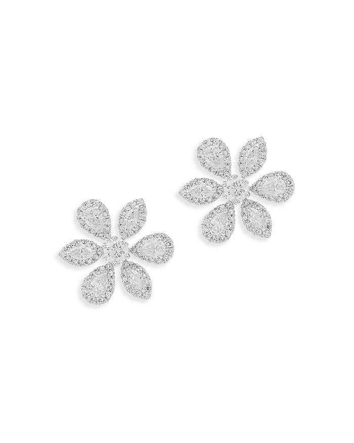 Bloomingdale's - Fancy Cut Diamond Flower Stud Earrings in 14K White Gold, 1.0 ct. t.w.