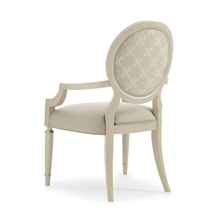 Shop Caracole Classic Chitter Chatter Dining Chair In Radiant Pearl Fabric