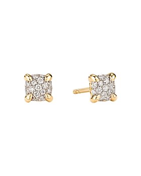 David Yurman - Petite Châtelaine® Stud Earrings in 18K Yellow Gold with Diamonds