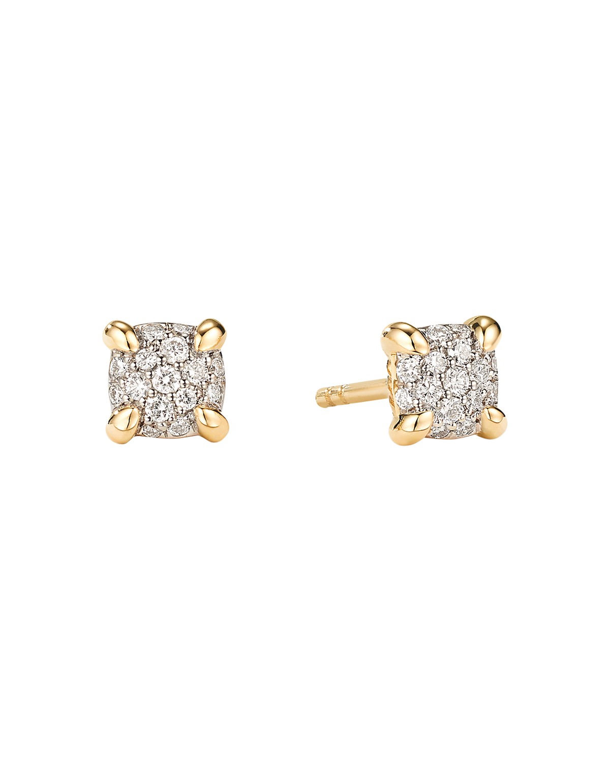 Petite Châtelaine® Stud Earrings in 18K Yellow Gold with Diamonds