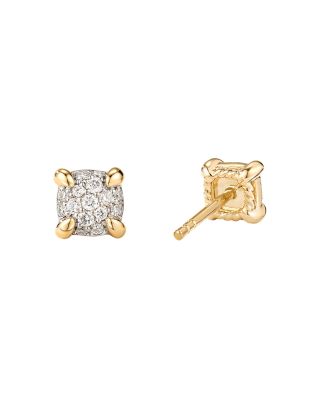 Petite Ch&acirc;telaine&reg; Stud Earrings in 18K Yellow Gold with Diamonds