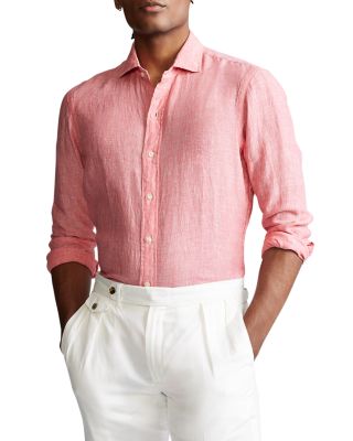 salmon pink ralph lauren shirt