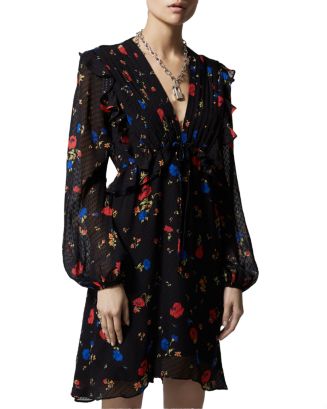 The Kooples Daydream Flowers Silk Mini Dress | Bloomingdale's