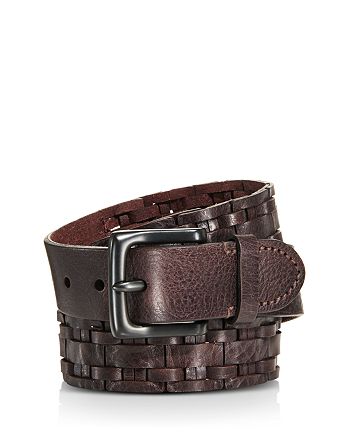 frye woven leather belt