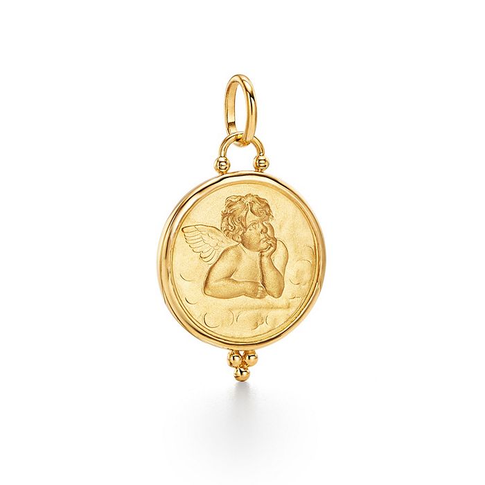 Temple St. Clair 18K Gold 21mm Angel Pendant Bloomingdale's
