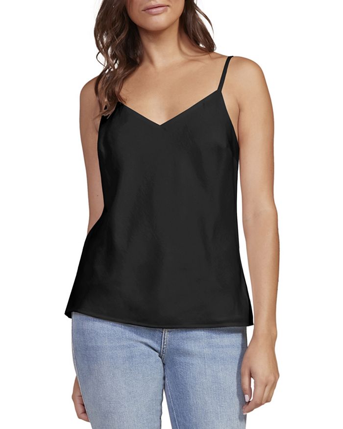 Cupcakes And Cashmere Dottie Satin Camisole In Black