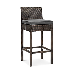Modway Conduit Outdoor Patio Wicker Rattan Bar Stool In Brown Charcoal