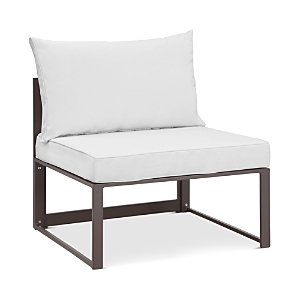Shop Modway Fortuna Armless Outdoor Patio Chair In White/brown
