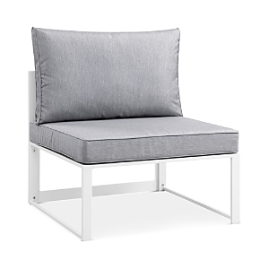Shop Modway Fortuna Armless Outdoor Patio Chair In Gray/white