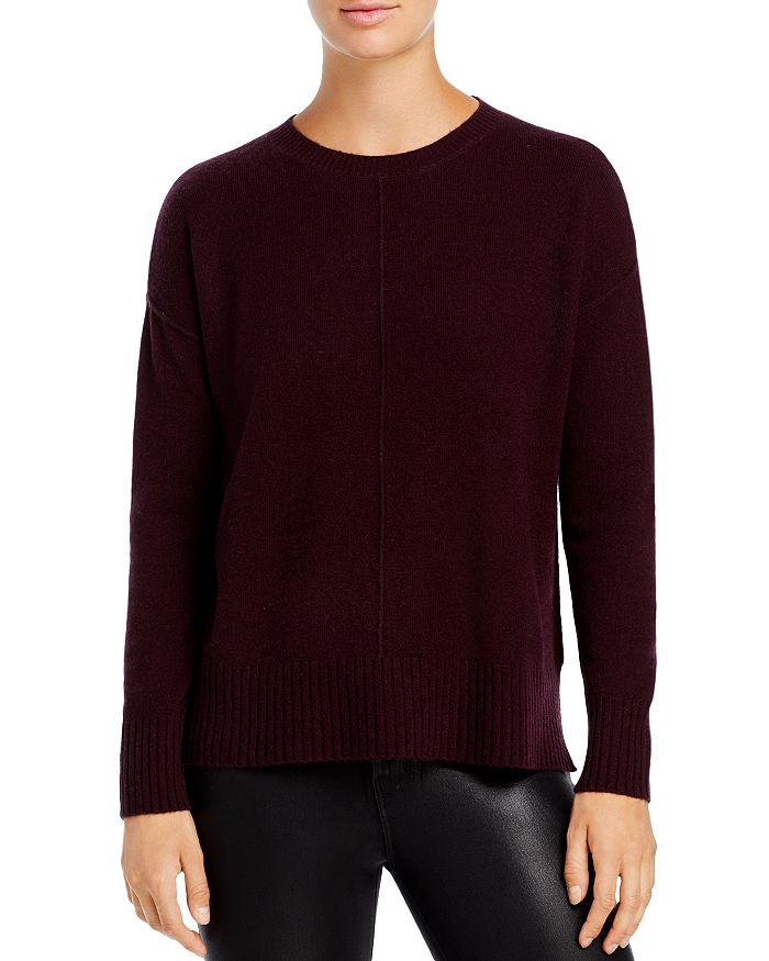 C By Bloomingdale's High/low Cashmere Crewneck Sweater - 100% Exclusive In Dark Raisin