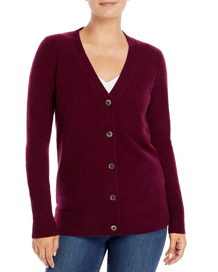 C By Bloomingdale's Cashmere Grandfather Cardigan - 100% Exclusive In Wine