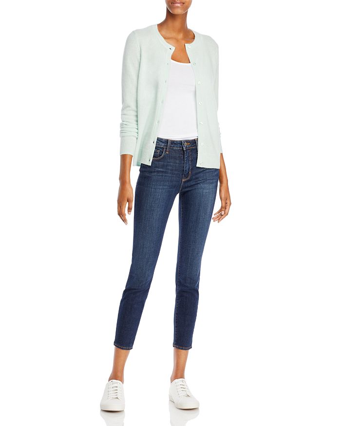 C By Bloomingdale's Crewneck Cashmere Cardigan - 100% Exclusive In Seafoam