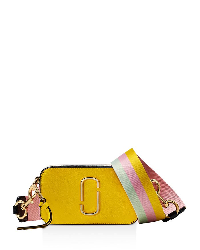 The Marc Jacobs Snapshot Leather Camera Bag In Plantain Multi/gold
