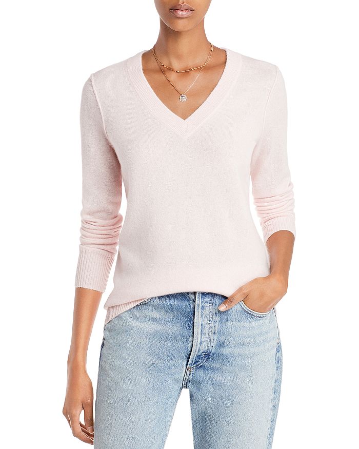 Aqua Cashmere V-neck Cashmere Sweater - 100% Exclusive In Blossom