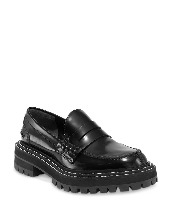 Shop Proenza Schouler Women's Slip On Lug Loafers In Black