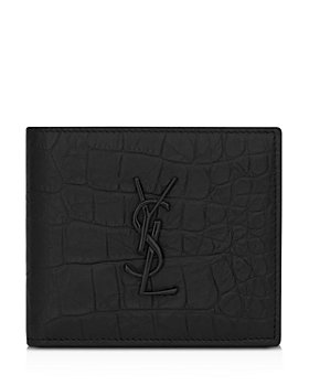 Monogram leather wallet w/ bill clip - Saint Laurent - Men