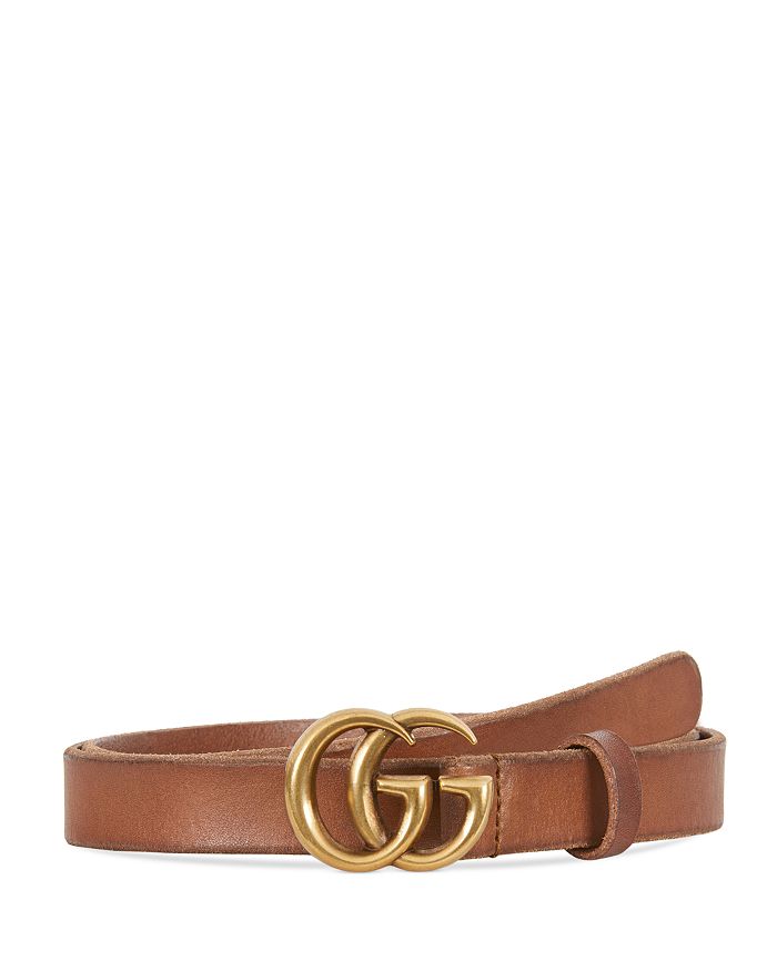Gucci Women's Faded Leather Belt with Double G Buckle | Bloomingdale's