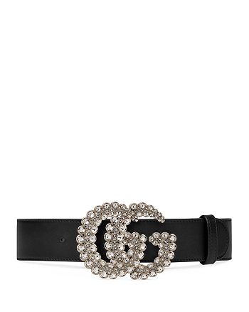 Krimpen Onbeleefd element Gucci Women's Leather Belt with Crystal Double G Buckle | Bloomingdale's