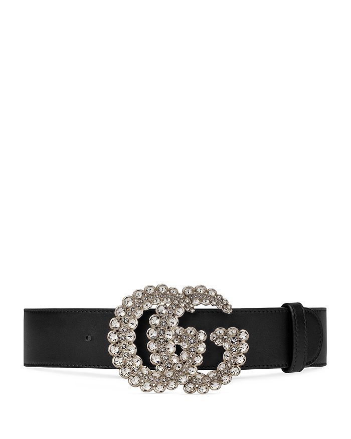 Gucci Women's Leather Belt with Crystal Double G Buckle | Bloomingdale's