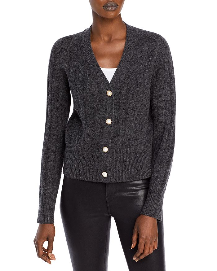 C by Bloomingdale's Faux Pearl Button Cashmere Cardigan - 100% ...