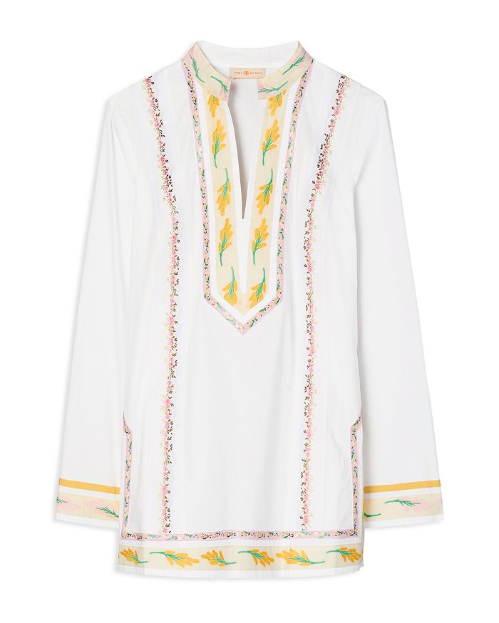 Tory Burch Embroidered Cotton Tunic | Bloomingdale's