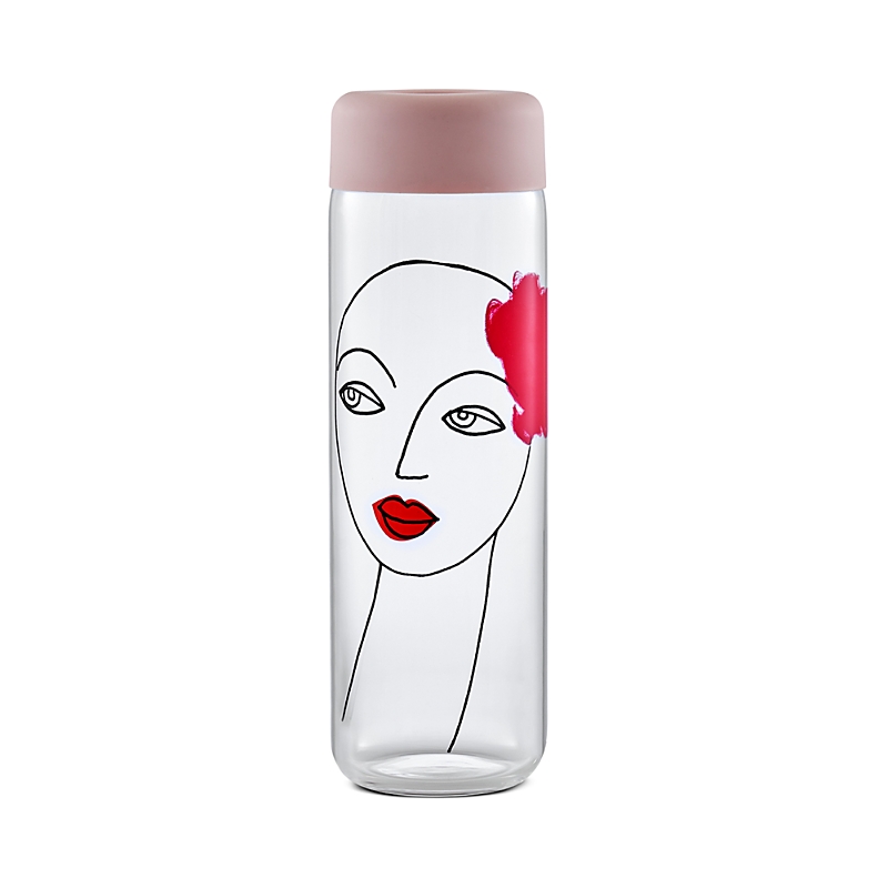 Nude Glass Finesse Rock And Pop Jug With Pink Cover In Clear/pink