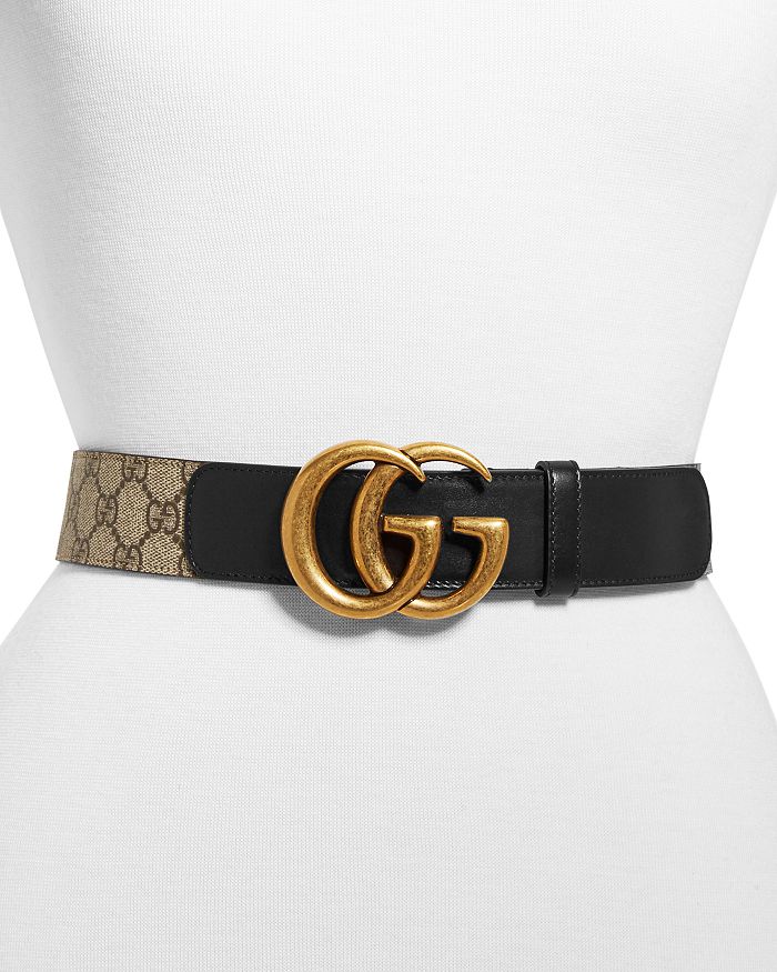 Gucci Women&#39;s Double G Buckle GG Supreme Belt | Bloomingdale&#39;s