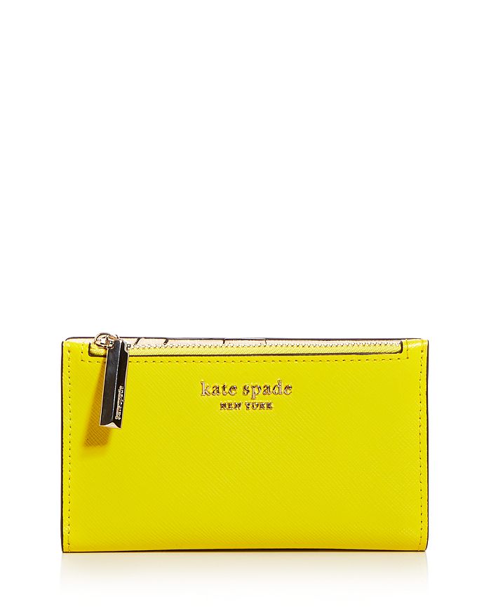 Kate Spade New York Spencer Slim Leather Bifold Wallet In Light Bulb