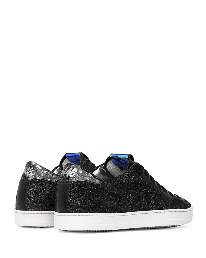 P448 Women's John Black Glitter Platform Sneakers | ModeSens