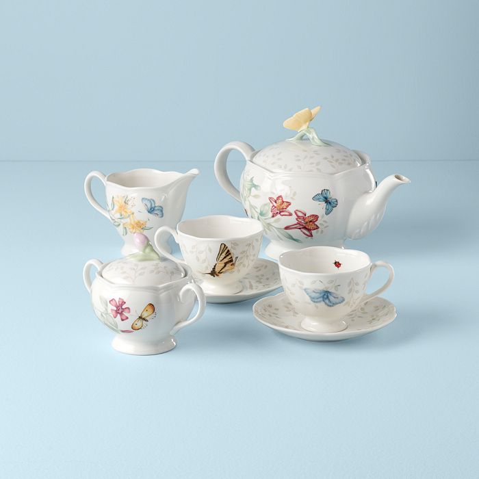 Shop Lenox Butterfly Meadow 7-piece Tea Set In White