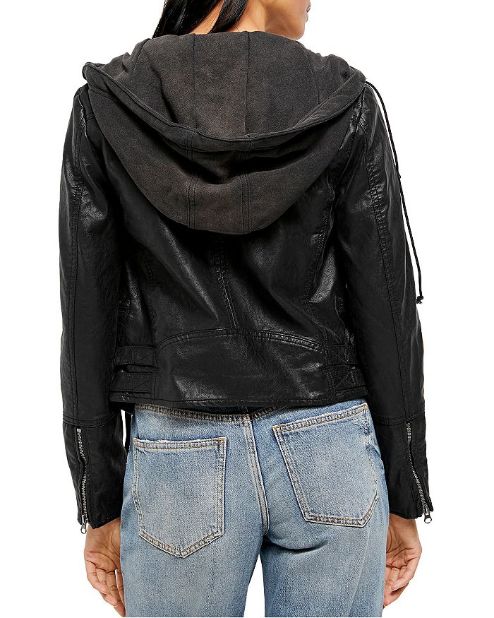 Free People Heartbreaker Faux Leather Moto Jacket In Black Modesens