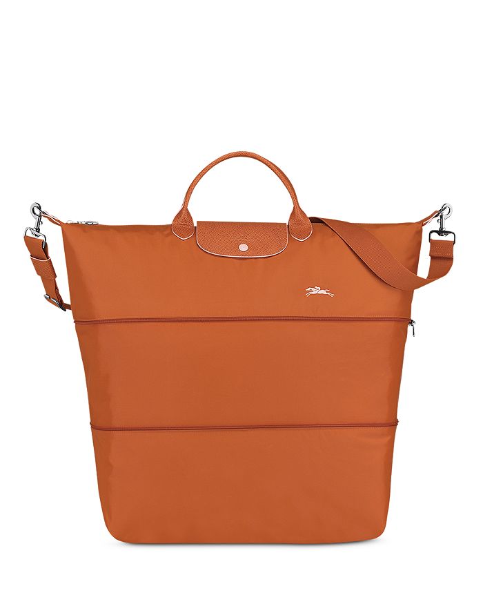Longchamp Le Pliage Club Expandable Large Nylon Travel Bag In Rust